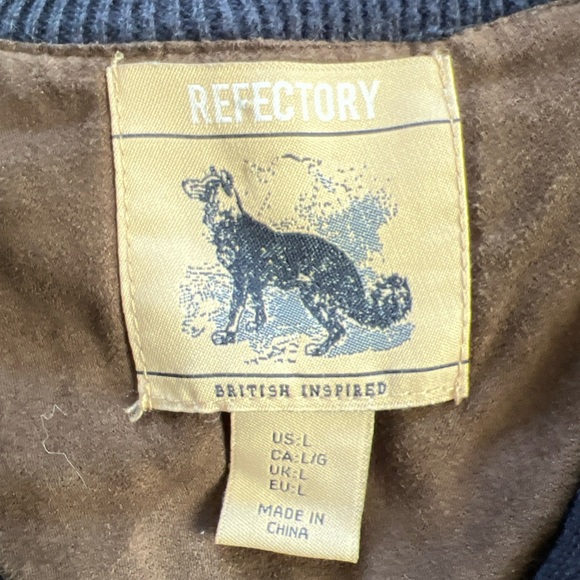 Refectory British Inspired Men's Blue Pullover Sweater L 1/4 Zip W/3 Buttons EC - Picture 8 of 8